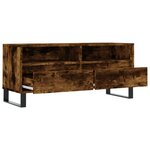 vidaXL Meuble TV chêne fumé 100x34 5x44 5 cm bois d'ingénierie