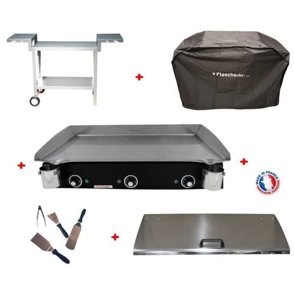Pack plancha électrique planchaelec lux 830 carbon - chariot odeon 830