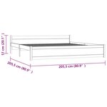 vidaXL Cadre de lit Blanc Bois massif 200x200 cm