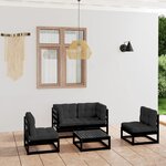 vidaXL Salon de jardin 5 Pièces avec coussins Bois de pin massif