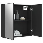 vidaXL Armoire à miroir de salle de bain noir bois d’ingénierie