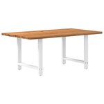 vidaXL Table à manger marron clair bois de chêne massif rectangulaire