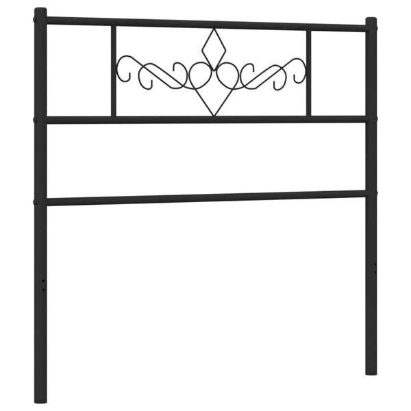 vidaXL Tête de lit métal noir 90 cm