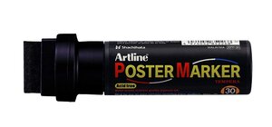 Marqueur 'PosterMarker Tempera' 'EPP30' pointe carrée 30 mm noir ARTLINE