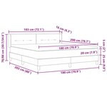 vidaXL Lit box spring avec matelas taupe  180 x 200 cm  en tissu