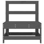 vidaXL Canapé central de jardin gris bois de pin massif