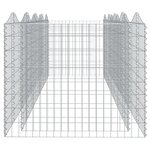 vidaXL Lit surélevé à gabions arqué 400x100x100 cm Fer galvanisé