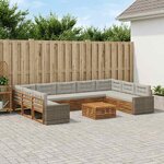 vidaXL Ensemble de canapés d'extérieur 10 Pièces Naturel et gris clair