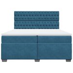 vidaXL Sommier à lattes de lit et matelas Bleu 200x200 cm velours