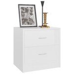 vidaXL Tables de chevet 2Pièces Blanc brillant 40x30x40cm bois ingénierie