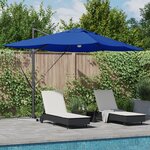 vidaXL Parasol déporté bleu azur Housse en polyester Grand