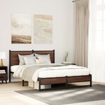 vidaXL Cadre de lit en métal sans matelas chêne marron 150x200 cm