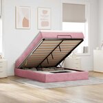 vidaXL Cadre de lit ottoman avec matelas rose 140x190 cm velours