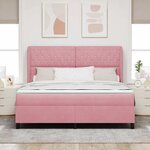 vidaXL Lit à ressorts avec matelas Rose 200 x 180 cm Polyester