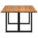 vidaXL Table à manger avec bord naturel 180x100x74cm bois massif chêne