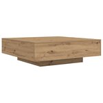 vidaXL Table basse avec lumières LED Chêne artisanal 100x100x31 cm