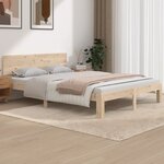 vidaXL Cadre de lit Bois de pin massif 140x190 cm