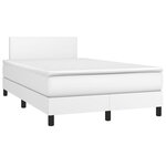 vidaXL Sommier à lattes de lit avec matelas blanc 120x190cm similicuir