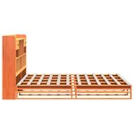 vidaXL Lit bibliothèque sans matelas cire marron 200x200 cm pin massif