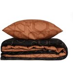 Parure de lit - housse de couette 220 x 240 + 2 taies d'oreiller 60 x 60 coton renforcé - Cuivre