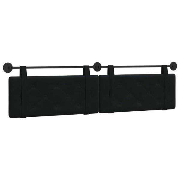 vidaXL Tête de lit suspendue Noir Velours