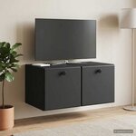 vidaXL Meuble TV mural 59 5 x 41 x 30 cm Noir Bois d'ingénierie