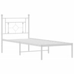 vidaXL Cadre de lit métal sans matelas avec tête de lit blanc 75x190cm