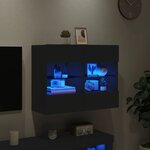vidaXL Meuble TV mural avec lumières LED noir 78 5x30x60 5 cm