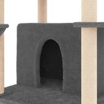 vidaXL Arbre à chat avec griffoirs en sisal Gris foncé 166 cm