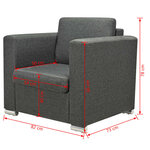 vidaXL Fauteuil Gris foncé Tissu