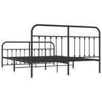 vidaXL Cadre de lit métal avec tête de lit/pied de lit noir 183x213 cm