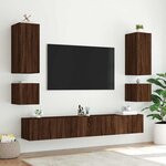 vidaXL Meubles TV muraux lumières LED 2 Pièces chêne marron 40 5x35x40 cm