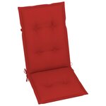 Vidaxl chaises de jardin 2 pièces avec coussins rouge teck massif