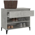 vidaXL Armoire à chaussures Gris béton 70x36x60 cm Bois d'ingénierie
