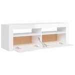 vidaXL Meuble TV avec lumières LED blanc brillant 120x35x40 cm