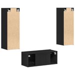 Ensemble de meubles TV vidaXL 4 pièces Chêne noir Bois d'ingénierie