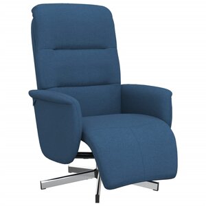 vidaXL Fauteuil inclinable avec repose-pieds bleu tissu
