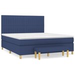 vidaXL Sommier à lattes de lit avec matelas Bleu 180x200 cm Tissu
