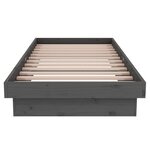 vidaXL Cadre de lit sans matelas gris bois massif