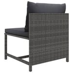 vidaXL Salon de jardin 7 Pièces avec coussins Résine tressée Gris