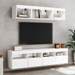 vidaXL Meubles TV muraux avec lumières LED 2 Pièces blanc 80x30x40 cm
