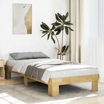 vidaXL Cadre de lit sans matelas 100x200 cm bois massif de chêne