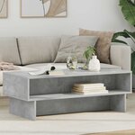 vidaXL Table basse Gris béton 100 x 46 x 35 cm Bois d'ingénierie