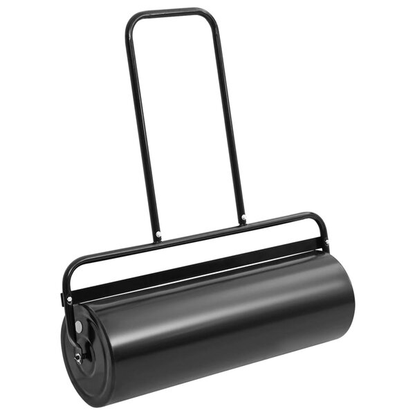 vidaXL Rouleau à gazon à pousser de jardin noir 63 L fer et acier