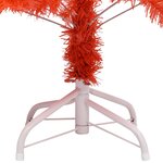 vidaXL Sapin de Noël artificiel pré-éclairé et support rouge 120cm PVC