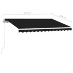 vidaXL Auvent manuel rétractable sur pied 350x250 cm Anthracite