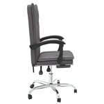Chaise fauteuil siège pivotante de inclinable de bureau informatique étude similicuir gris 02_0024246