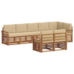 vidaXL Ensembles de canapés avec coussin 8 Pièces Naturel et Beige