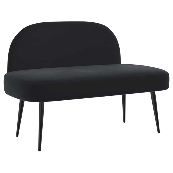 vidaXL Banc rembourré avec dossier Noir 110 x 60 x 76 cm Velours