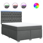 vidaXL Sommier à lattes de lit avec matelas Gris foncé 140x200cm Tissu